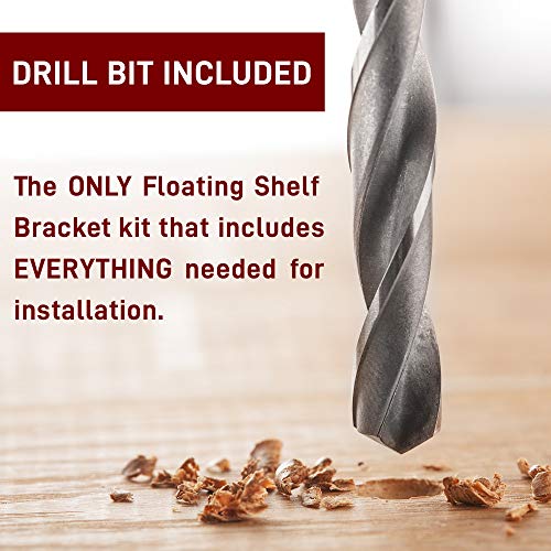Floating Shelf Brackets Drill Bit Included (4pcs) Firm Foundation Quality Steel