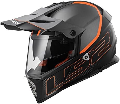 LS2 Helmets Element Unisex-Adult Full-Face-Helmet-Style Pioneer Helmet (Gray/Orange, XX-Large)