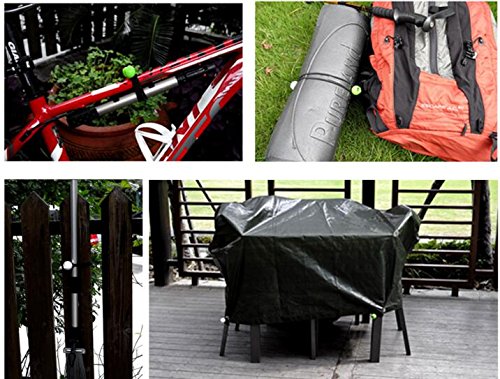 （Pack of 4）Ball Bungee, 6-Inch, Black, Windsock Attachment clip Windsock Hanging Kit For Telescopic Flag Poles - Thumbnail 7