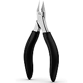 BEZOX Professional Toenail Clippers - Heavy Duty Toe Nail Clippers for Thick Toenails & Ingrown Nails | Long Handle Nails Clipper for Seniors with Comfort Grip & Ultra Sharp Blade - Black