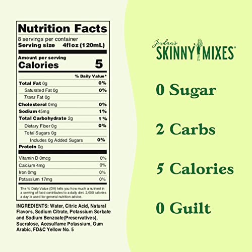 Jordan's Skinny Mixes Sugar Free Margarita Mix, Flavored Cocktail Mixer