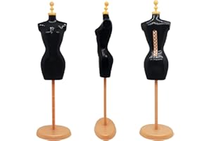 ZLYY Doll Dress Form Mannequin Dress Form Torso Stand with Base Stand for Apparel Design and Costume Jewelry Display(Black Gold,4pcs)