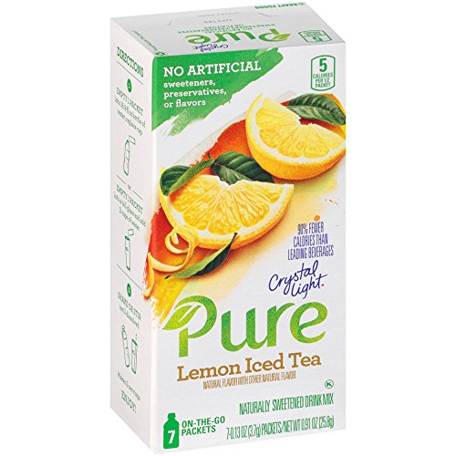 Crystal Light On the Go Pure, Peach Iced Tea Drink Mix, 7