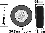 Maypole 200 mm Replacement Steel Wheel for Jockey Wheels 48 mm Tyre Width view 3
