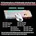 Rechargeable Keyboard Mouse,Suspended Keycap Mechanical Feel Backlit Gaming Keyboard Mouse-Fast Charging,Wireless 2.4G Drive Free,Adjustable Breathing Lamp,Anti-ghosting,12 Multimedia Keys (White)thumb 4