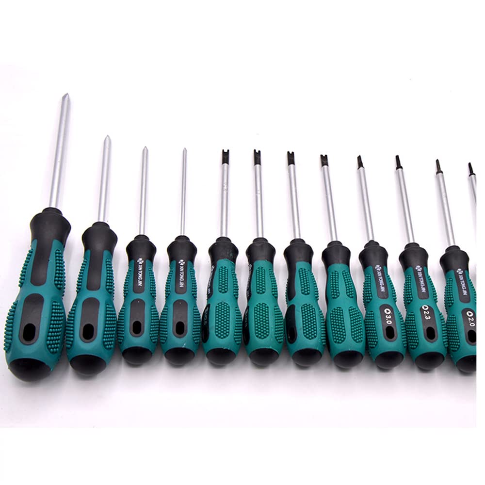 Fongmore 12 Pcs U-Type Y-Type Triangle Head Magnetic Screwdrivers Set Y3 Y4 Y5 Y6 U1.7 U2.0 U2.3 U2.6 TA1.8 TA2.0 TA2.3 TA3.0 Non-Slip for Repair Home Improvement