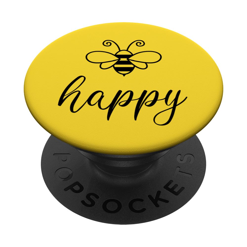 PopSockets Save The Bees Honey Bee Gifts Beekeeper Yellow Be Happy Bee PopSockets Swappable PopGrip