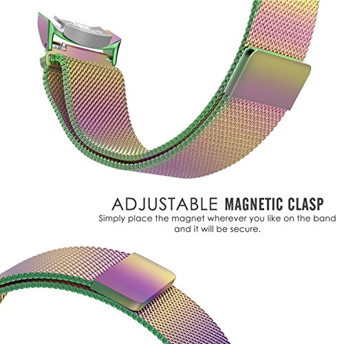 Gear S2 Watch Band, MoKo Milanese Loop Stainless Steel Mesh Bracelet Smart Watch Strap + Connector for Samsung Gear S2 SM-R720 & SM-R730 Smart Watch (NOT FIT Gear S2 SM-R735), COLORFUL - Thumbnail 2