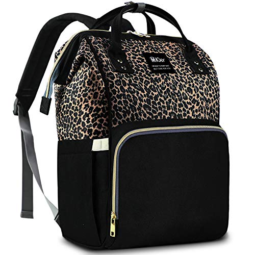 Diaper Bag Backpack, Diaper Bags for Baby Girl, Leopard Diaper Backpack Baby Bag