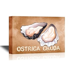 Seafood Canvas Wall Art - Fresh Oyster - Gallery Wrap Modern Home Art | Ready to Hang - 12x18 inches