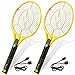 Tregini Large Electric Fly Swatter 2 Pack - Rechargeable Bug Zapper Tennis Racket with Safe to Touch Mesh Net and Built-in Flashlight - Kills Insects, Gnats, Mosquitoes and Bugs