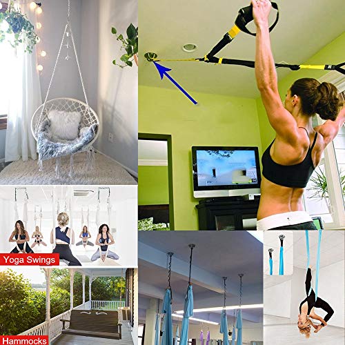 CCTRO Ceiling Anchor, Wall Mount Bracket X Mounts Anchor for Suspension Straps Resistance Trainer Olympic Rings Fitness Training Yoga Swing Battle Rop - Thumbnail 6