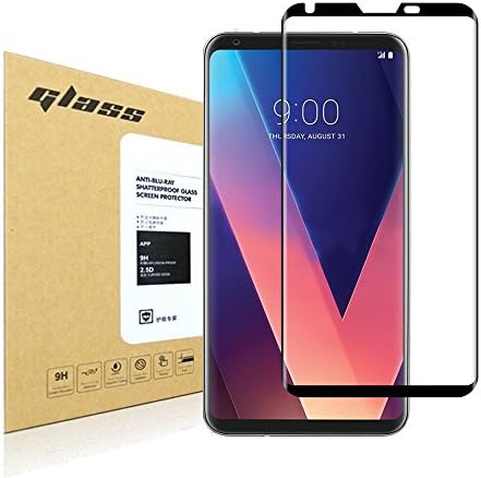 LG V30 Screen Protector [Full Coverage] ,Swimfot [3D Full Curved Edge] [Tempered Glass] Anti-Scratch, Bubble Free (Black)