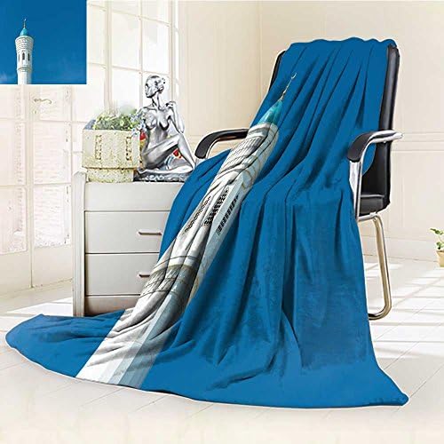 Decorative Throw Blanket Ultra-Plush Comfort the top of the minaret of the mosque in tashkent minor against the blue sky uzb Soft, Colorful, Oversized | Home, Couch, Outdoor, Travel Use(90"x 70")