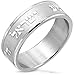 My Daily Styles Stainless Steel Silver-Tone Hebrew Prayer Sh'ma Shema Israel Ring Band