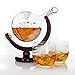 Atterstone Globe Whiskey Decanter Set, 850-ml Gift Set with Globe Glasses, 9 Whiskey Stones and Stainless Steel Funnel