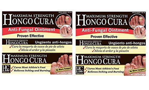 Hongo Cura Maximum Strength Anti-fungal Ointment / Cream Twin Pack for the Treatment of Jock Itch, Ringworm, Itching and Burning