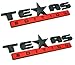 Muzzys (Set of TWO) Texas Edition BLACK and RED 3M Stick On Emblem Badge FITS GMC Sierra Chevy Silverado Suburban Tahoe Ford F150 Dodge Ram Nissan Titan Truck