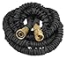 Hose Bros Black Expandable Garden Hose 50 Ft with BONUS Sprayer Nozzle and 6 Extra Rubber Gaskets, Lightweight & Flexible