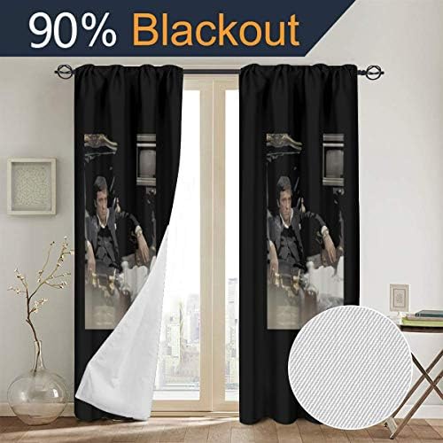 Amazon Com Kelo Scarface Sitback Images Blackout Window Curtains Thermal Insulated Room Darkening Drape For Bedroom Living Room 52 X 72 Inch Home Kitchen