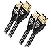 AudioQuest Pearl 1m (3.28 ft.) Black/White HDMI Digital Audio/Video Cable with Ethernet Connection (2-Pack Bundle)
