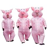 Inflatable Pig Costume Adult Cosplay Clothes Valentine's Day Funny Party Parade 1PC (Pink Pig)
