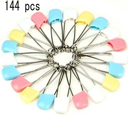 olyclass Diaper Pins Stainless Steel Traditional Safety Pin (Asst) 144PCS