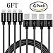 iPhone Charger, KOOWIEN 4Pack 6ft Extra Long 8Pin Lightning Cable USB Syncing and Charging Cord for iphone 7/7 Plus,se, 6s, 6s plus, 6plus, 6,5s 5c 5,iPad Mini, Air,iPad5,iPod. (Black)