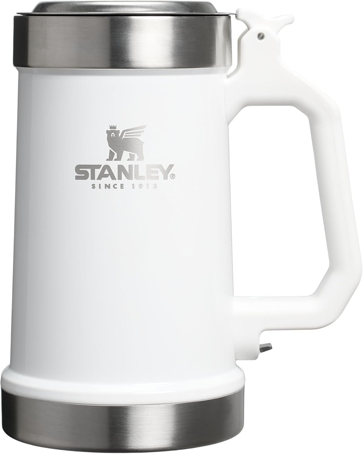 STANLEY Classic Bottle Opener Beer Stein 24 oz | Flip Up Lid and Heavy Duty Handle with Built In Bottle Opener | Insulated Stainless Steel Beer Mug | BPA-Free | Frost Gloss Image
