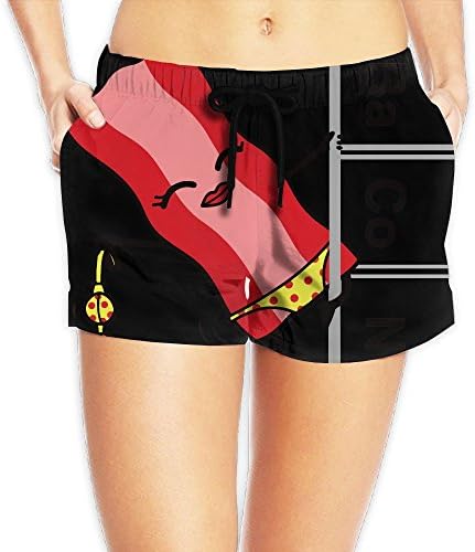 WHENLUCKY Hip Hop The Chemistry Of Bacon Periodic Table Science Beach Shorts Summer Women's Hot Summer Casual Beach Pockets Shorts