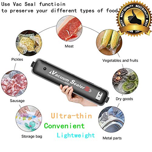 Vacuum Sealer Machine,Vacuum Sealer for Food Preservation with 15 Sealing Bags,Food Sealer Machine,Dry & Moist Food Modes,Black