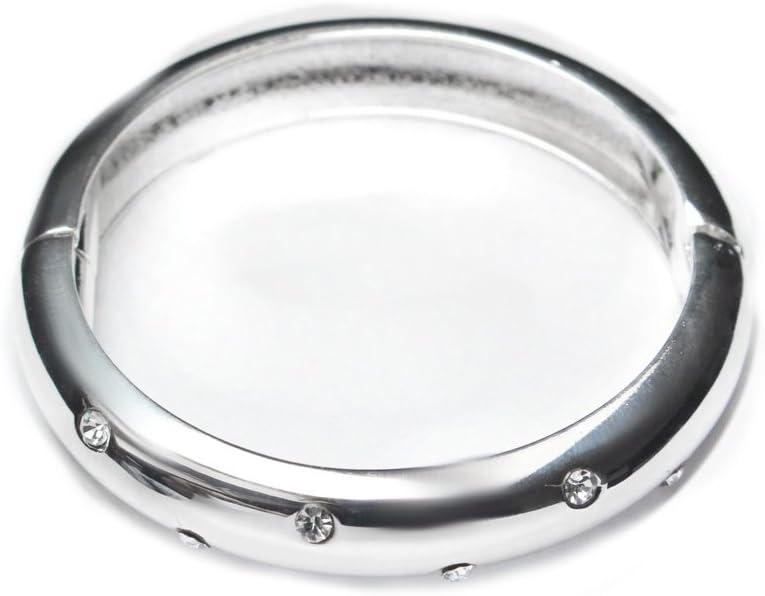 Memory Wire Bangle – Silver/Crystal – Spiritual Astrology Jewelry Magnetic Bracelet Magnet Energy Magnetic Bangle Bracelet