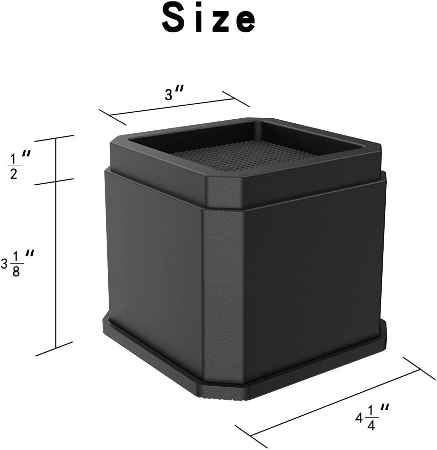 Beautylover Bed Risers Adjustable Furniture Risers 3 Inch Heights Unbreakable Heavy Duty Lifts for Risers for Sofa, Table, and Chair and Dorm Bed, Couch risers Set of 4pcs ，Black: Home & Kitchen