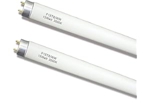 Cemlorot F15T8/WW Fluorescent Bulb 15Watt Soft White F15W-T8-KB Replacement Light Tube,3000K Warm White T8 Linear Lamp for Kitchen and Bath