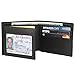 Men's Wallet - RFID Blocking Cowhide Leather Vintage Trifold Wallet (Charcoal Black)
