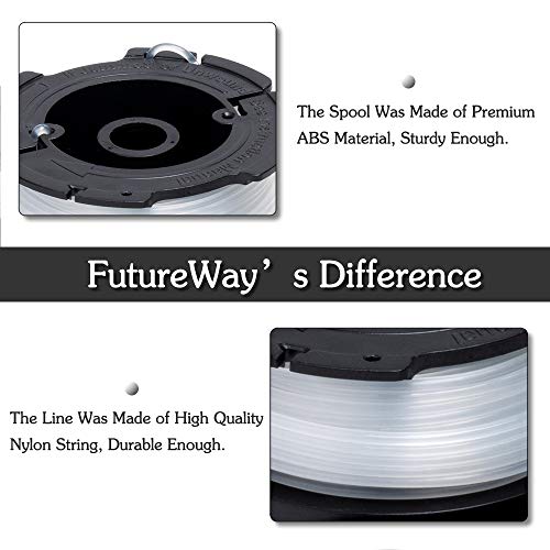 FutureWay String Trimmer Replacement Spool Line 0.065” LST201 GH900, Weed Eater String Autofeed Spool Line 30ft Compatible with Black Decker AF-100, Cordless Trimmer Edger Replacement (8 Spools) - Thumbnail 3
