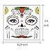 12 Pack Day of the Dead Sugar Skull Temporary Face Tattoo Halloween Makeup Tattoo for Men and Women