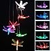LED Solar Dragonfly Wind Chimes Light Changing Colors Outdoor - Waterproof Solar Powered Dragonflies Mobile Romantic Wind-Bell Gifts for Home, Party, Xmas Decor, Night Garden Decoration, Gifts for Mom