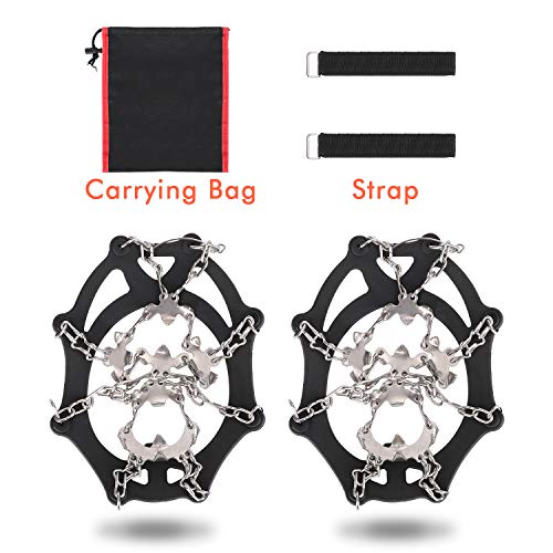 Crampons Ice Cleats Traction Snow Grips with 19 Spikes for Women Men Kids Boots Shoes Safe Protect Lightweight Crampons, Hiking, Walking, Climbing, Jogging Mountaineering on Ice and Snow (XL) - Thumbnail 6