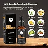 MayBeau Beard Kit for Men 8 in 1 Beard Grouth Grooming & Trimming with Unscented Leave-in Conditioner Oil,Beard shaping, Beard Balm Butter Wax, Brush and Comb Ultimate Trimmer Set for Men