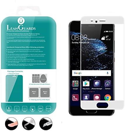 LeanGuards HTC 10 3D Tempered Glass Screen Protector Curved Full Screen No Bubble Anti Fingerprint White