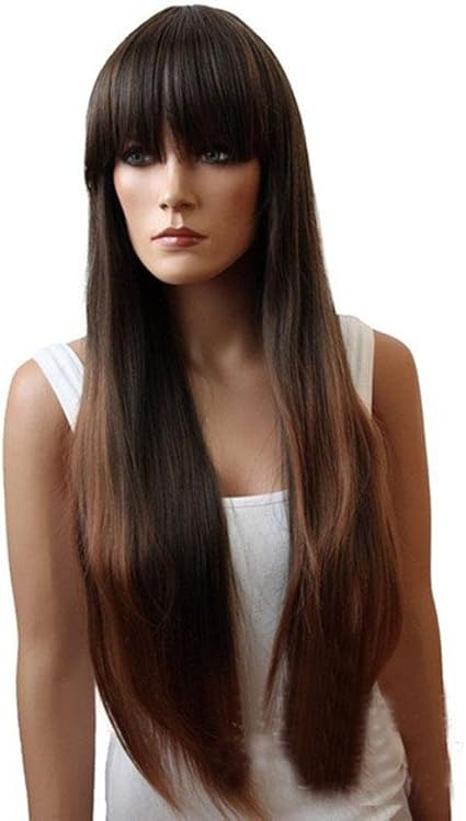 Amazon Com 2017 Trendy Asian Ladies Black Neat Bangs Long