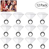 UNOMOR Ring Wedding Shot Glass for Bachelorette Party Bridal Shower &ndash; 12 Pack