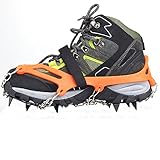 Vdealen 2 PCS 12 Teeth Claws Crampons Non-slip Shoes Cover With Stainless Steel Chain Outdoor Ski Ice Snow Hiking Climbing Dig Into Variety Types Of Terrain Ice, Packed Snow, Wet Rocks, Concrete, and Scree