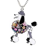 Poodle Gifts Jewelry for Dog Lovers Enamel Pets Dog Pendants Necklace Women's Keyring Design