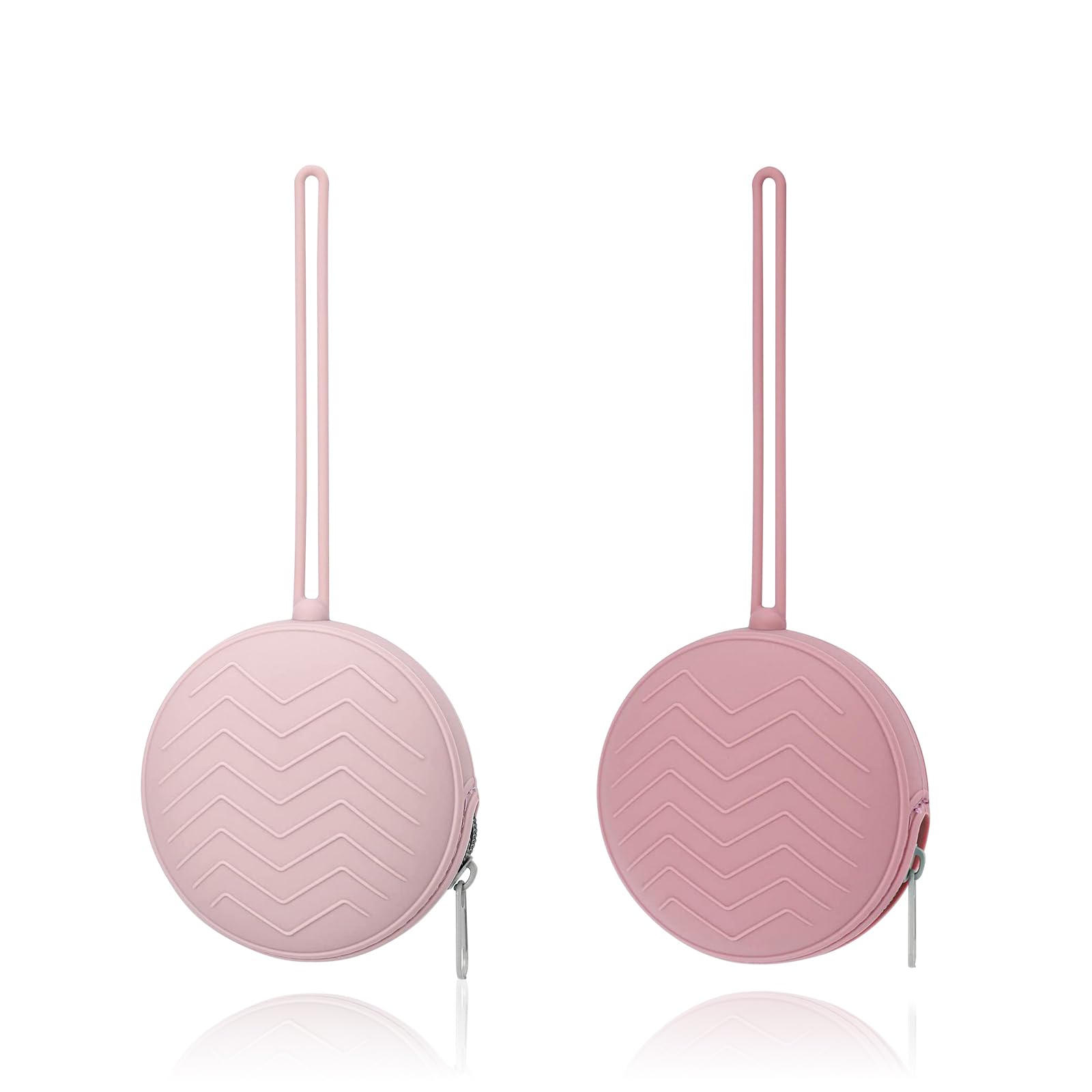 SubTack Silicone Dummy Cases Set - 2 Pack Pacifier Holder Portable Dummy Holder Cases for Soothers, Dummies 0-6 Months, Newborn Essentials - Travel-Friendly, Purple and Pink