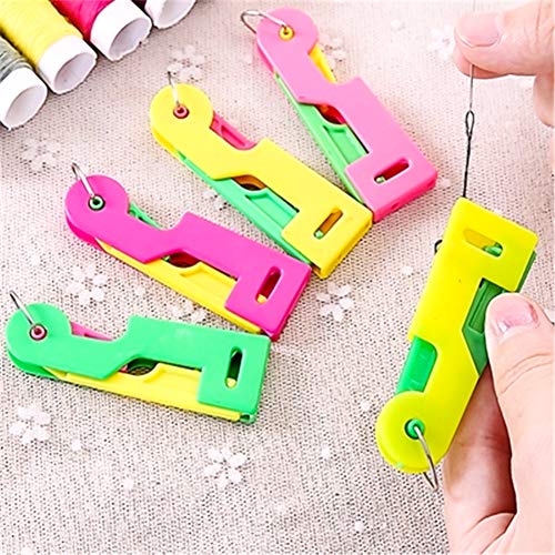 Automatic Needle Threading Device,Self Threading Hand Needle,Plastic Needle Threader Thread Guide Needle Device,Solve Needle Threading Problem - Easy Use & Carry,Fit for Kids Young and Old by Yoruii