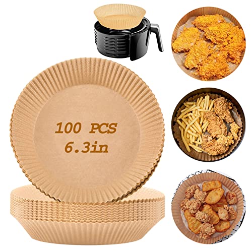 Air Fryer Disposable Paper Liner, 100 PCS 6.3 inch Round NonStick
