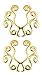 Gold Tone Vintage Tribal Floral Clip on Non-Pierce No Pierce Fake Nipple Ring, Sold as a Pair