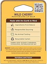 Burt's Bees Wild Cherry Moisturizing Lip Balm Shea Butter Vitamin E 0.15oz view 2